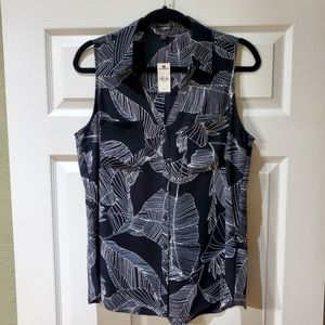 NWT Express Button Down Sleeveless Blouse